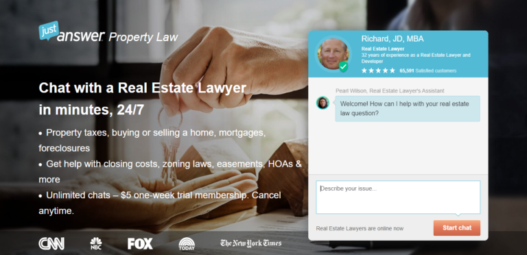 Chat with a Real Estate Lawyer in minutes, 24/7