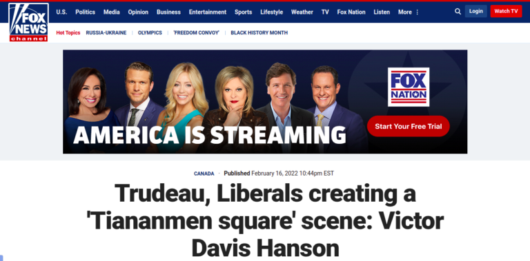 Trudeau, Liberals creating a ‘Tiananmen square’ scene: Victor Davis Hanson