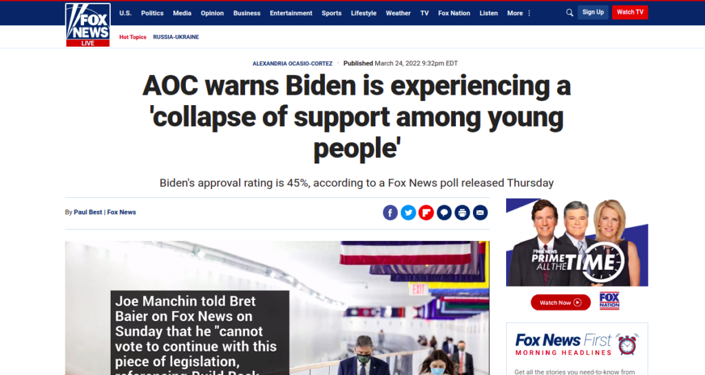 AOC warns Biden