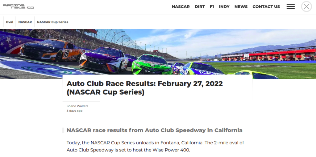 Auto Club Race Results