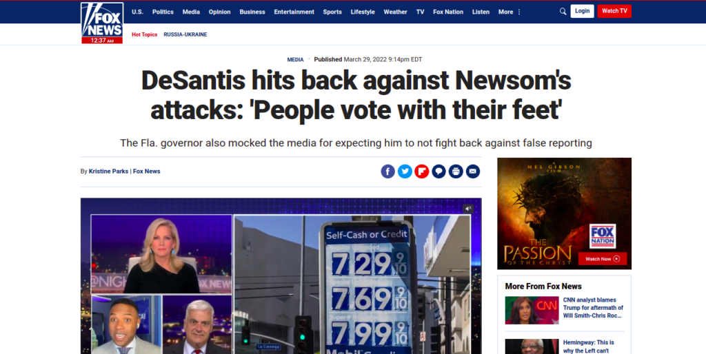 DeSantis hits back against Newsom's