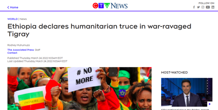 Ethiopia declares humanitarian truce