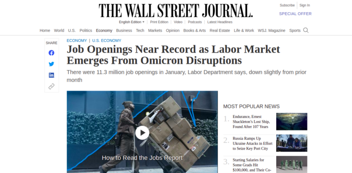 Job Openings Near Record