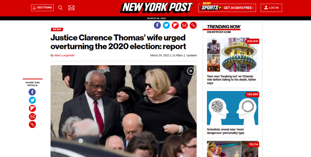 Justice Clarence Thomas’ wife