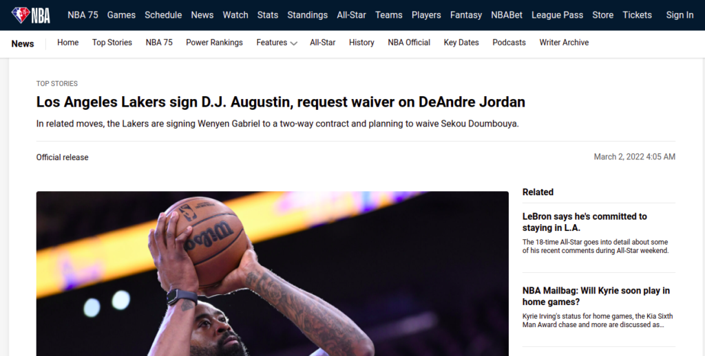 Lakers sign D.J. Augustin