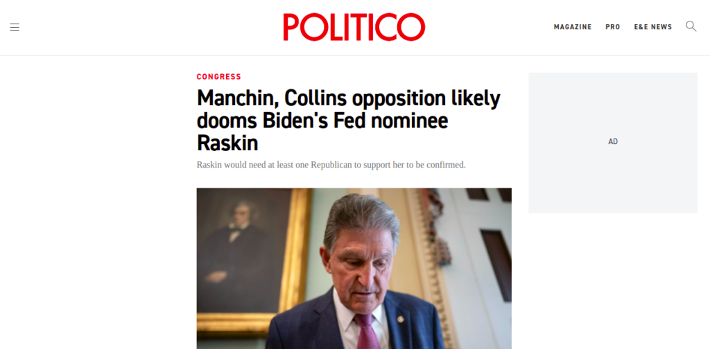 Manchin, Collins opposition