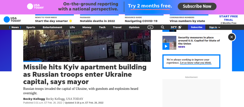 Missile hits Kyiv apartment
