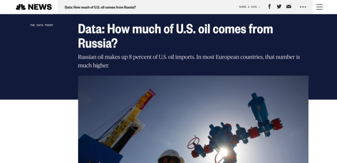 Russian oil makes up 8 percent of U.S.