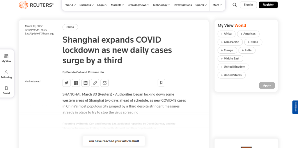 Shanghai expands COVID lockdown