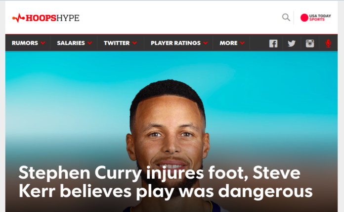 Stephen Curry injures foot