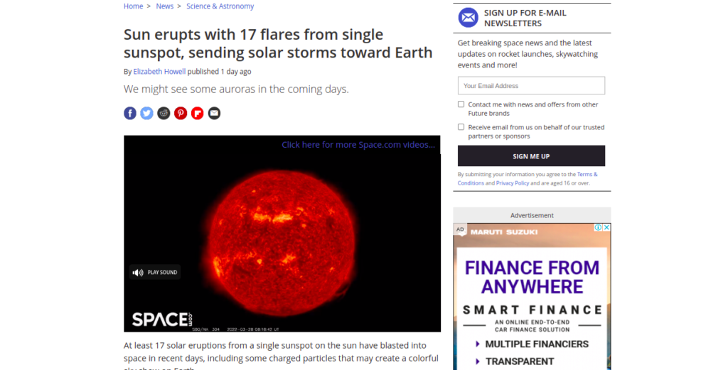 Sun erupts with 17 flares