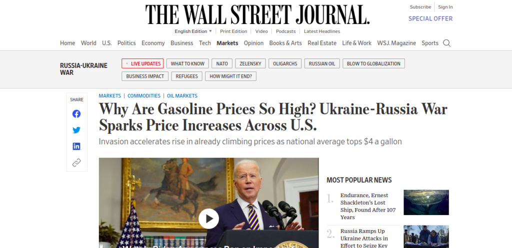 Ukraine-Russia War Sparks Price