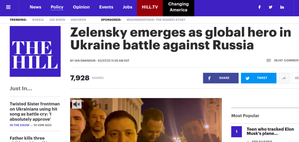 Zelensky emerges as global hero