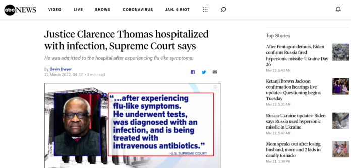 justice-clarence-thomas-hospitalized-infection