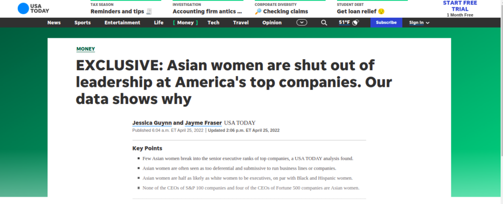 Asian women are shut out of leadership