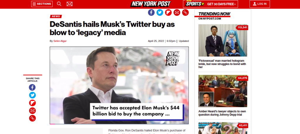 DeSantis hails Musk’s Twitter buy