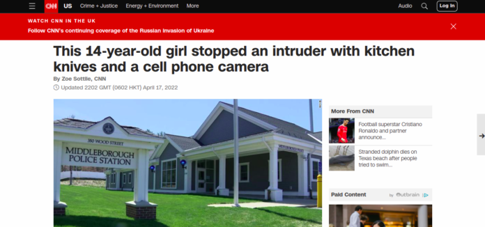 This 14-year-old girl stopped an intruder