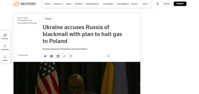 Ukraine accuses Russia of blackmail