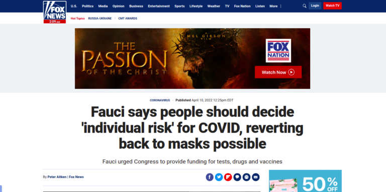 Fauci says people should decide ‘individual risk’ for COVID, reverting back to masks possible
