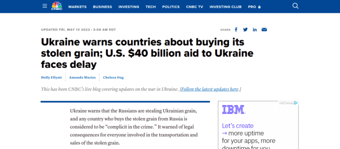 Russians stealing Ukrainian grain