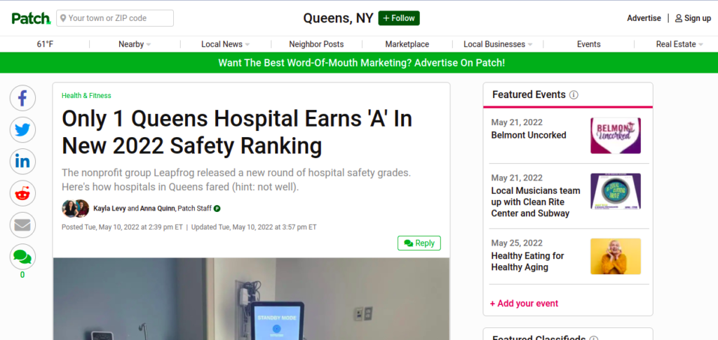 only-1-queens-hospital-earns-2022-safety-grades