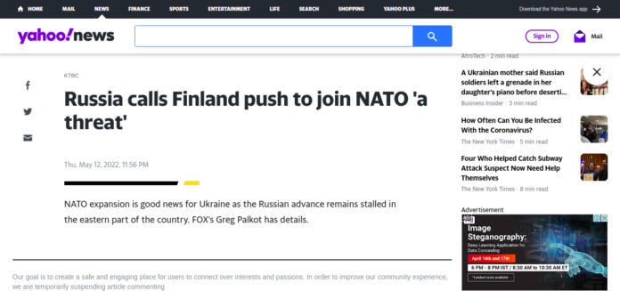 Russia calls Finland push to join NATO 'a threat'