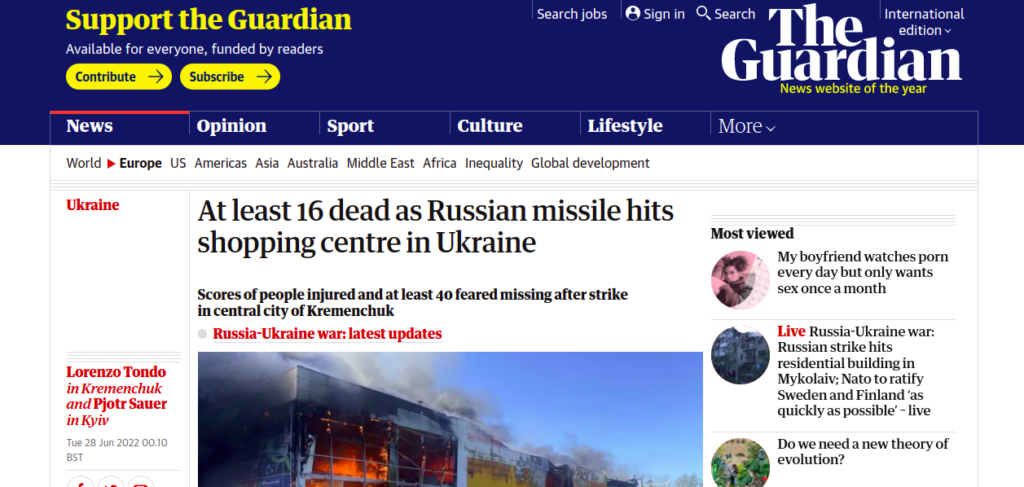 16 dead as Russian missile Hit