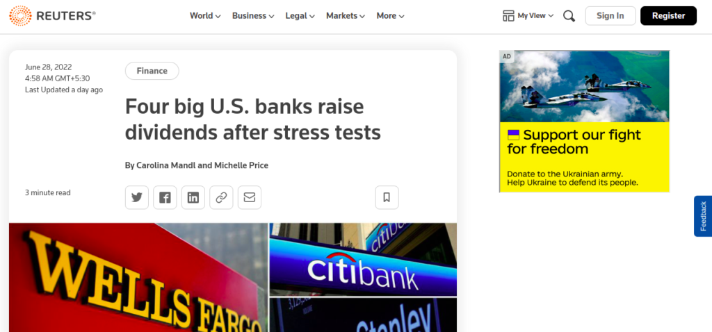 4 U.S. banks raise dividends