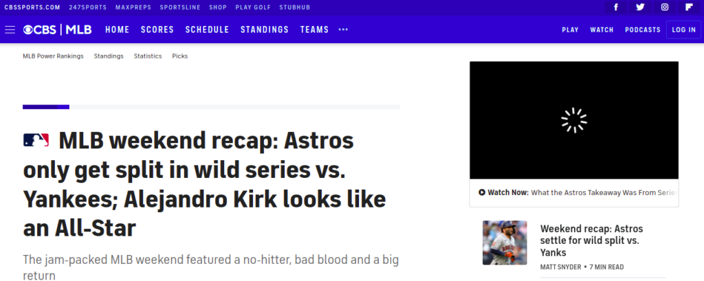 Astros vs. Yankees