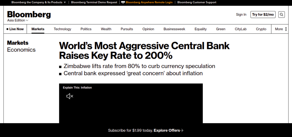 Central Bank Raises Rate to 200%