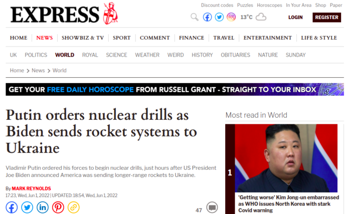 Putin orders nuclear drills