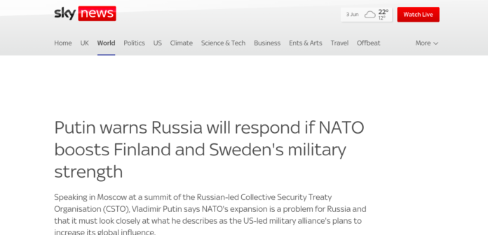 Putin warns NATO