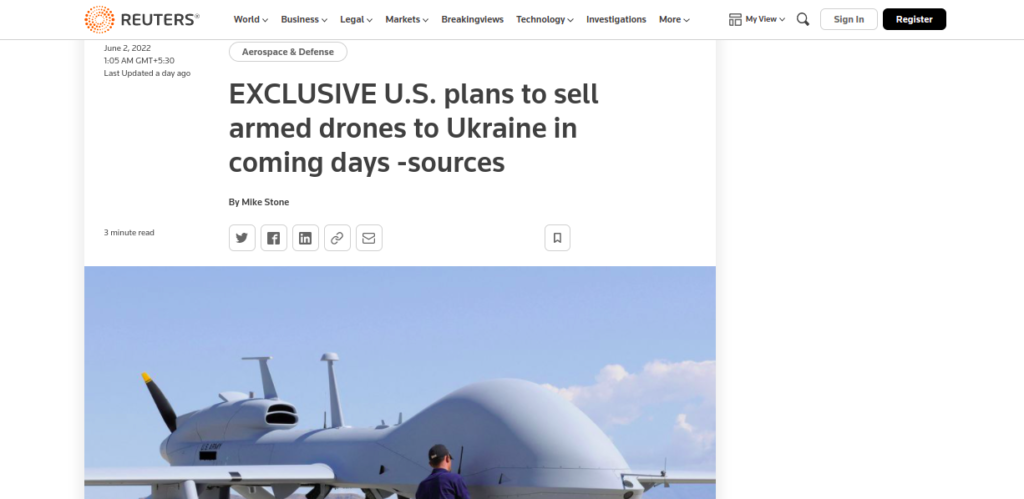 Sell armed drones to Ukraine