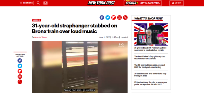 straphanger stabbed on Bronx train