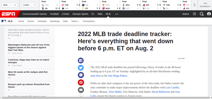 2022 MLB trade deadline tracker