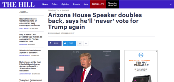 Arizona House Speaker doubles back