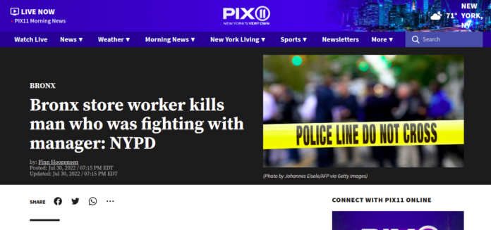 Bronx store worker kills man