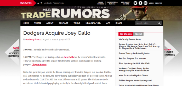 Dodgers Acquire Joey Gallo