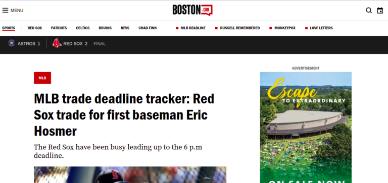 MLB trade deadline tracker: Red Sox trade for first baseman Eric Hosmer
