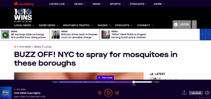 NYC to spray for mosquitoes