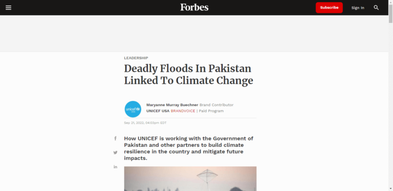 Deadly Floods In Pakistan Linked To Climate Change
