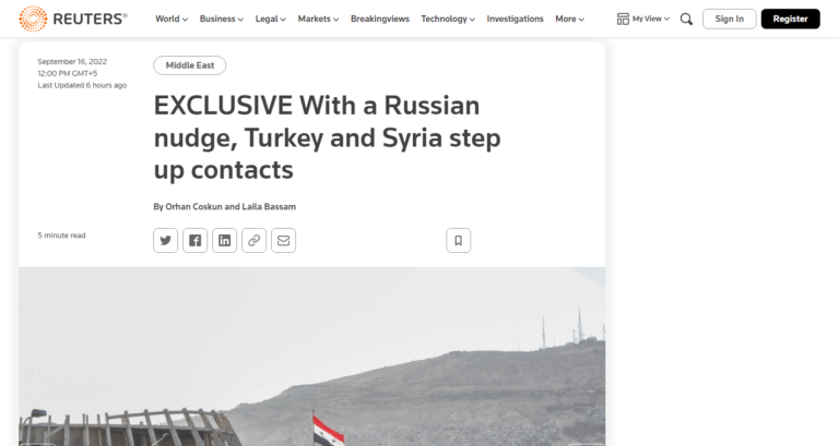 EXCLUSIVE With a Russian nudge, Turkey and Syria step up contacts