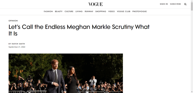 Let’s Call the Endless Meghan Markle Scrutiny What It Is