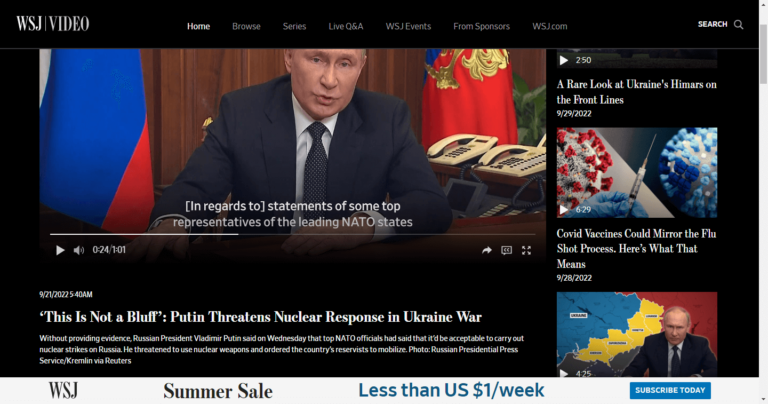 ‘This Is Not a Bluff’: Putin Threatens Nuclear Response in Ukraine War