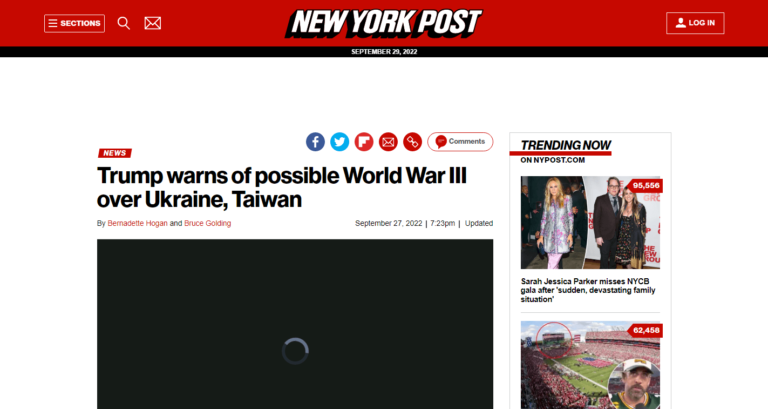 Trump warns of possible World War III over Ukraine, Taiwan
