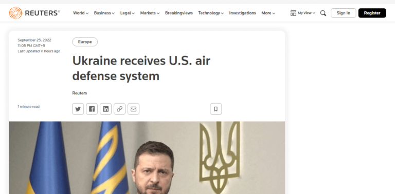 Ukraine receives U.S. air defense system