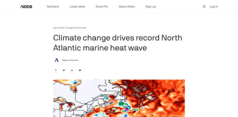Climate change drives record North Atlantic marine heat wave
