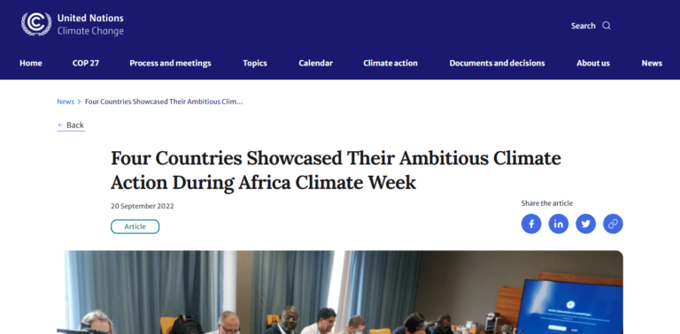 Four Countries Showcased Their Ambitious Climate Action During Africa Climate Week