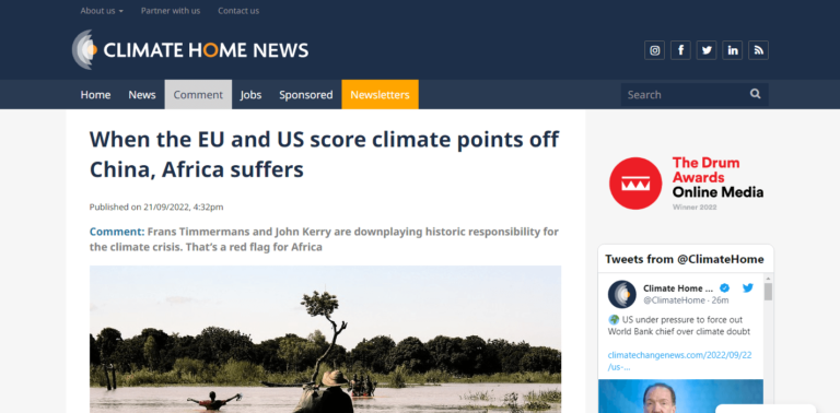 When the EU and US score climate points off China, Africa suffers