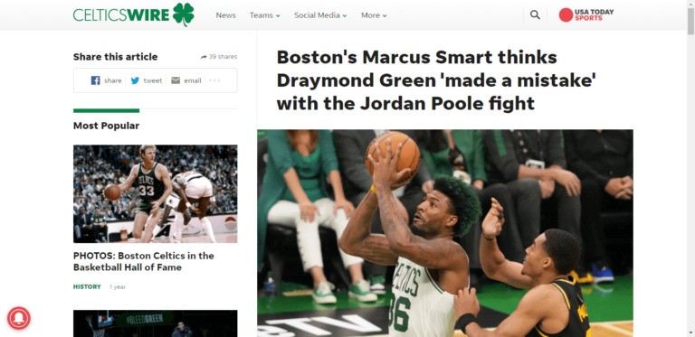 Boston’s Marcus Smart thinks Draymond Green ‘made a mistake’ with the Jordan Poole fight